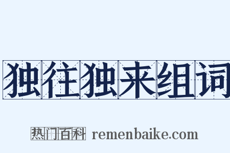 独往独来组词是什么意思的图片